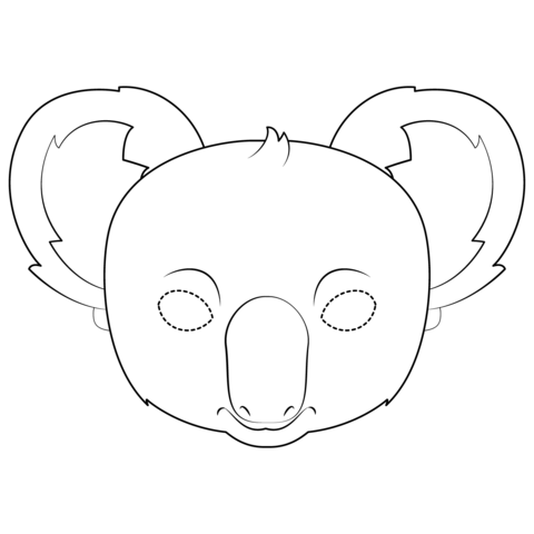 Koala Mask Coloring Page